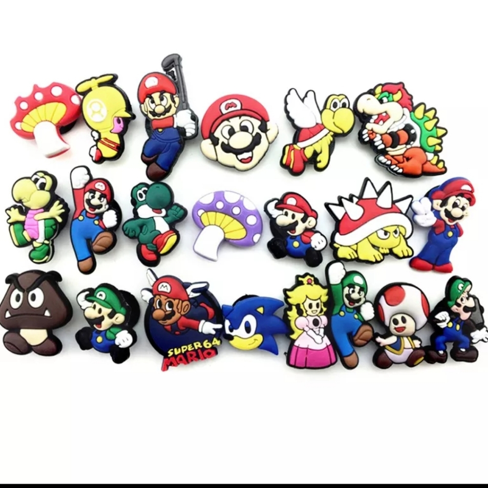 Croc Shoe Charms 21 pcs PVC Mario Brothers Character Charms